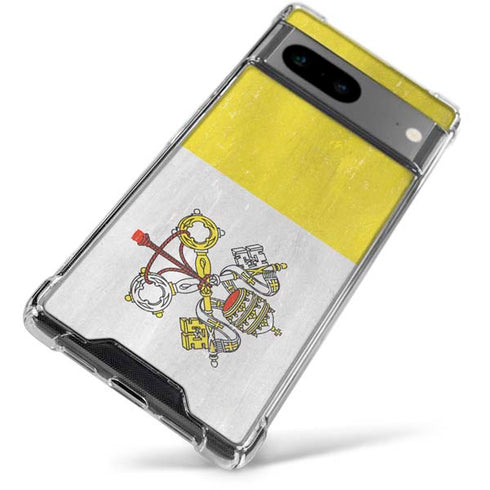 Vatican City Flag Distressed Google Pixel 8 Clear Case